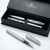 Kit Premium Crown Barcelona Esferográfica Roller e Tinteiro Prata