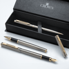 Kit Premium Crown Capricci Prata | Esferográfica, Roller e Tinteiro