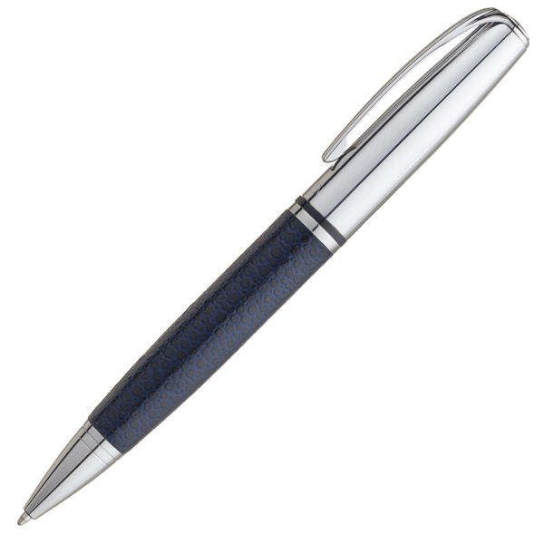 Caneta Crown Personalizada Metal King Couro Esferográfica